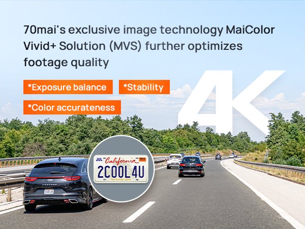 70mai – dashcam a810 front + rear